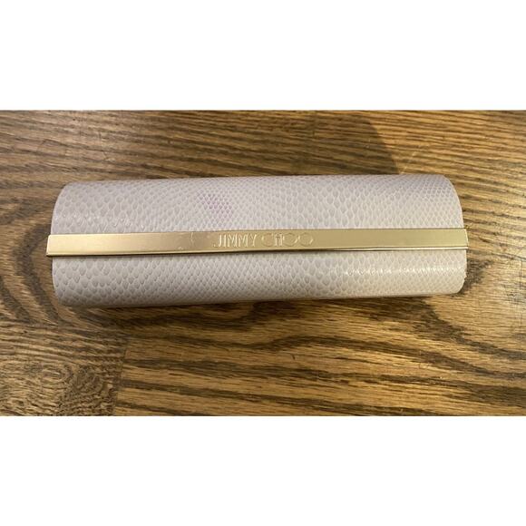 JIMMY CHOO Ivory SNAKESKIN AUTHENTIC EYEGLASSES SUNGLASSES CASE W/CLOTH - Picture 1 of 5